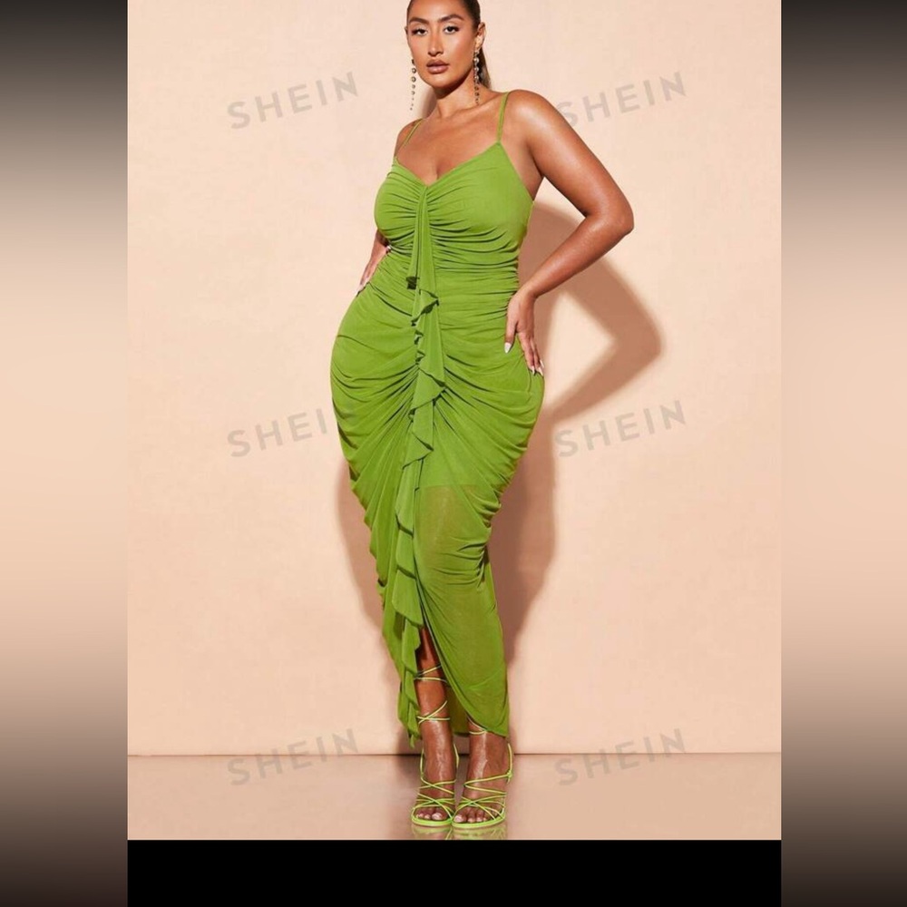 Lime green tight dress